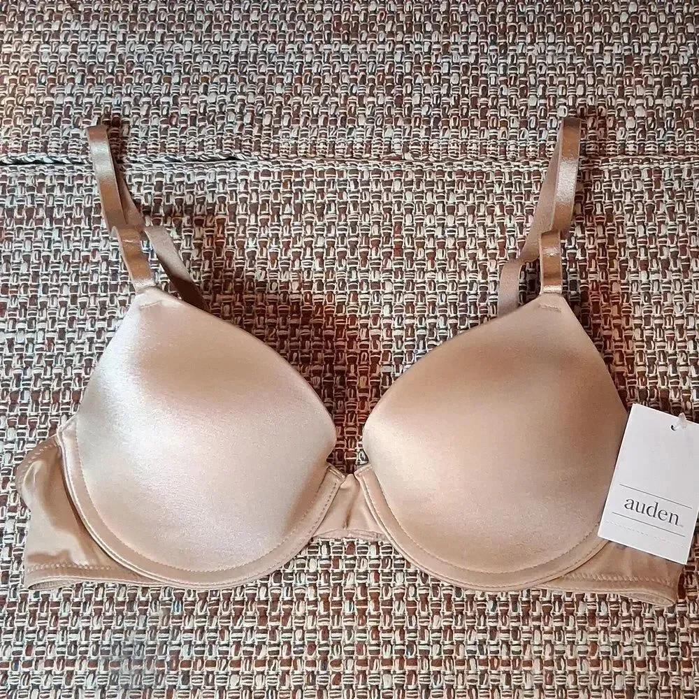 Auden Smooth Light Lift Comfort Wire Demi Coverage Bra Beige 34A New